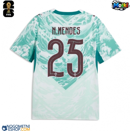 Moški Nogometni dresi Portugalska Nuno Mendes #25 Gostujoči SP 2026 Kratek Rokav